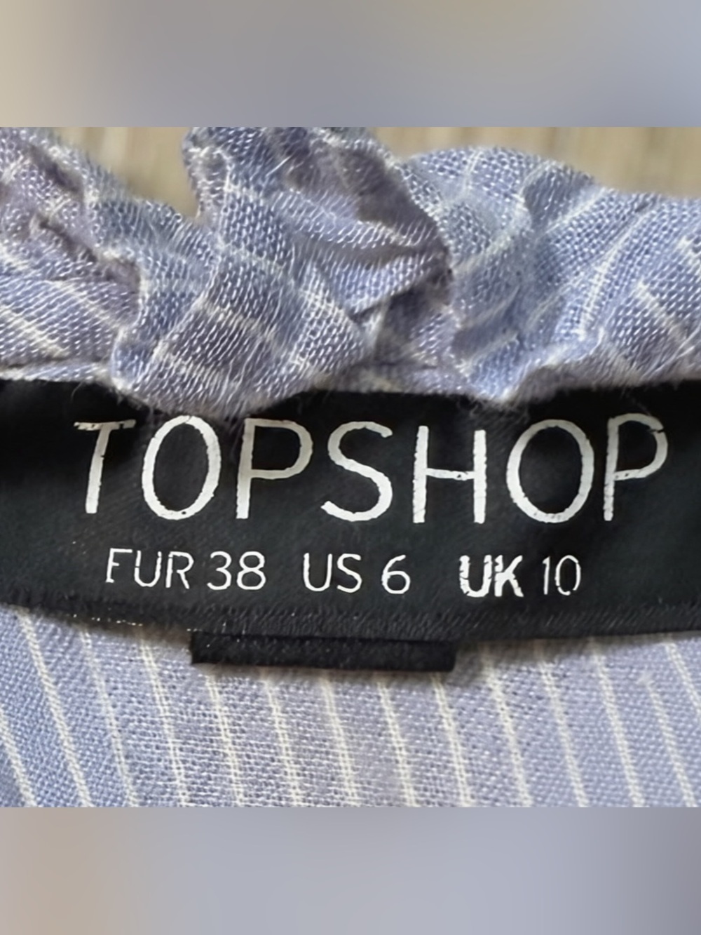 Topshop Blue Stripe Eyelet Lace Prairie Mini Dress |US 6| Coastal academia Fall - Picture 4 of 6